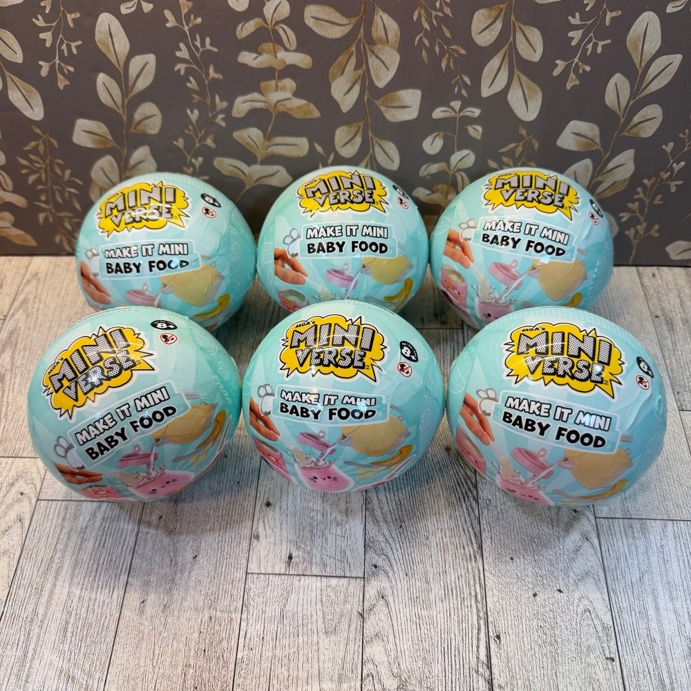 lot of 6 MGA MiniVerse Make It Mini Baby Food Series 1 New Sealed Set blind ball